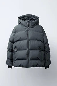 WATER REPELLENT LABEL PUFFER COAT