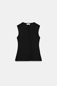 BUTTONED VEST TOP