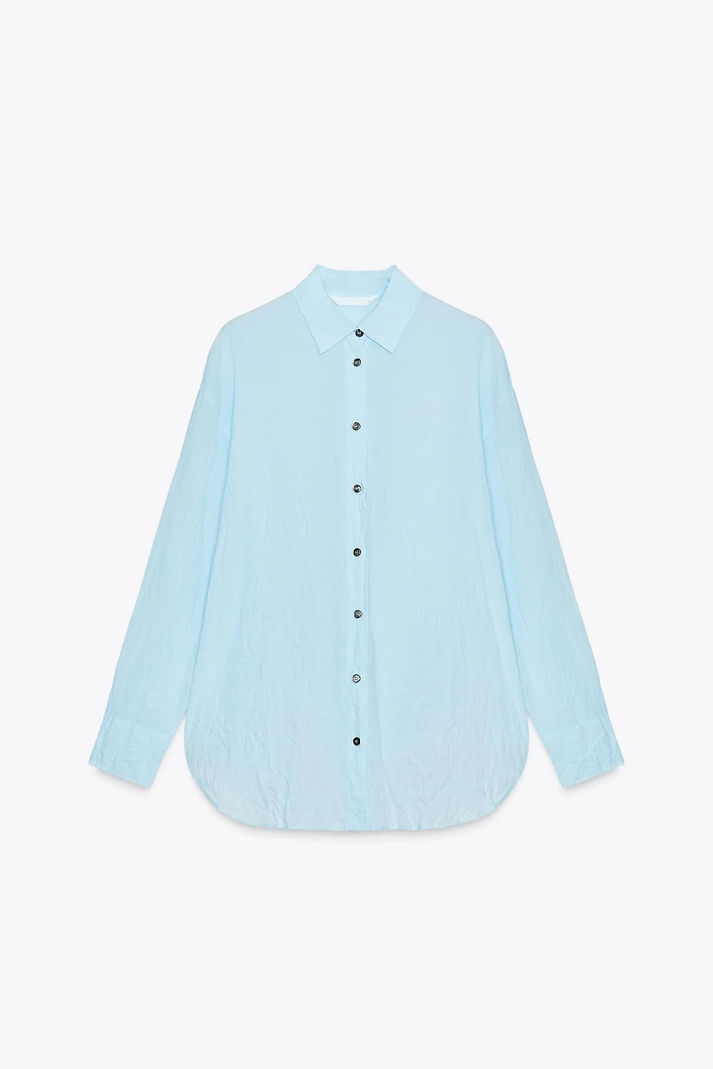 ZW COLLECTION WRINKLED BUTTON SHIRT