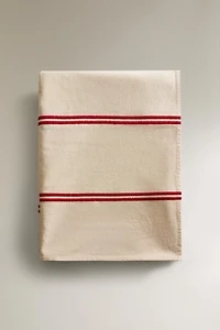 DOUBLE EMBROIDERED STRIPE TABLECLOTH