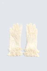 SEMI-SHEER FLORAL GLOVES HARRY LAMBERT FOR ZARA X DISNEY