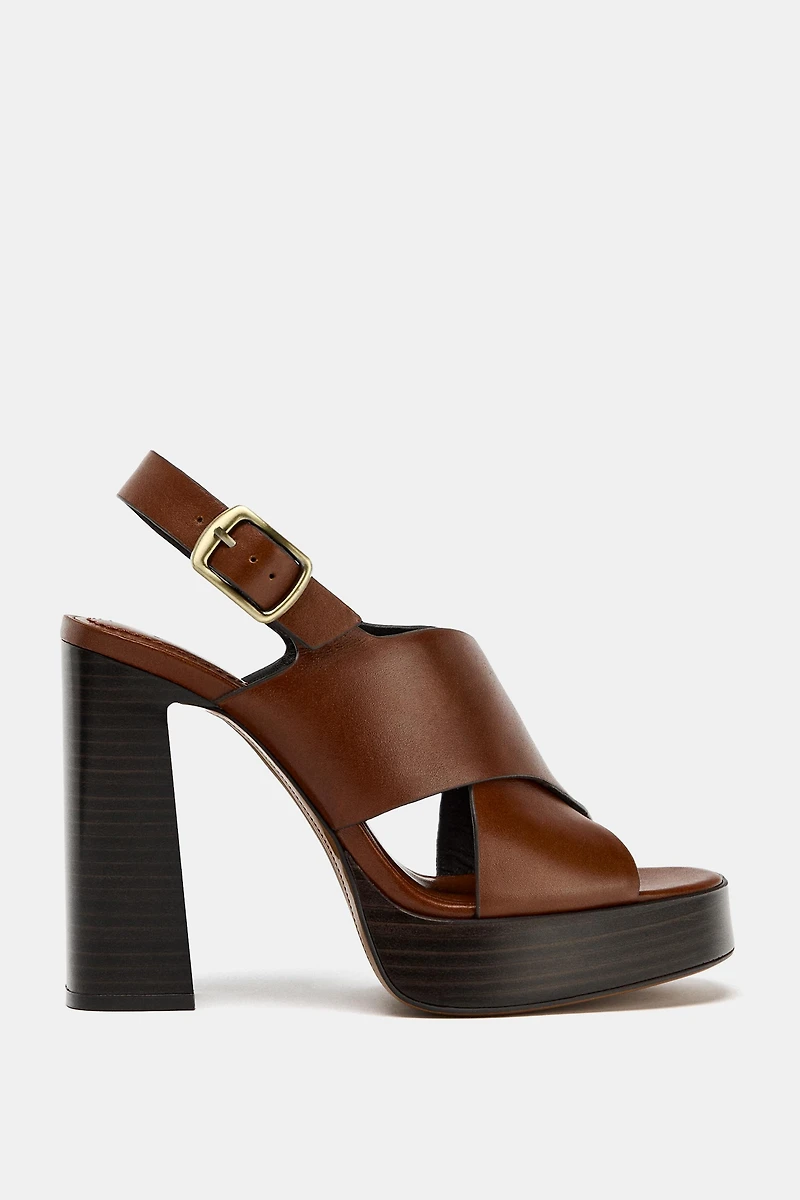 LEATHER HEELED SANDALS