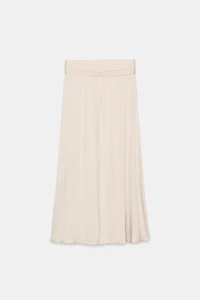 SATIN EFFECT MIDI SKIRT
