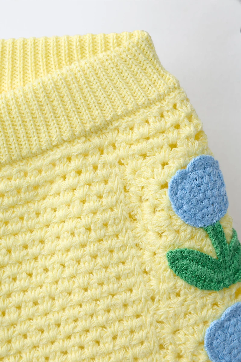 TULIP CROCHET KNIT SHORTS