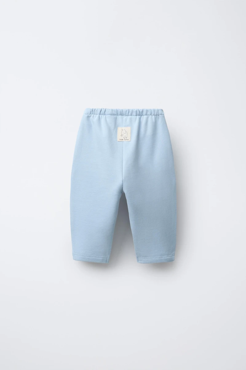 LABEL DETAIL BAGGY PLUSH PANTS