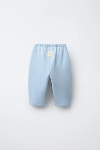 LABEL DETAIL BAGGY PLUSH PANTS