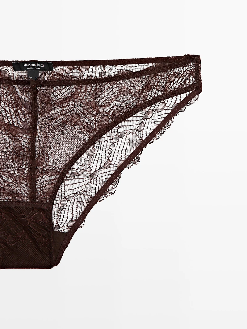 Culotte dentelle détail blonde