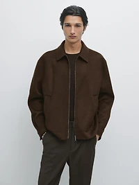 Wool blend jacket with zip detail