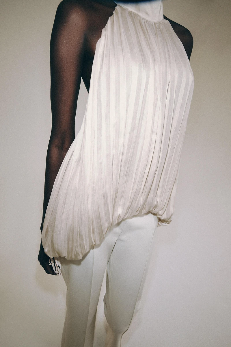 ZW COLLECTION PLEATED HALTER TOP