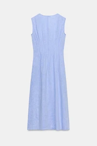 ROBE MI-LONGUE EN LIN À PLIS