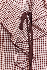 GINGHAM RUFFLED BLOUSE