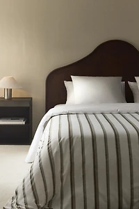 COTTON PERCALE DUVET COVER WITH BANDS (300 THREAD COUNT)