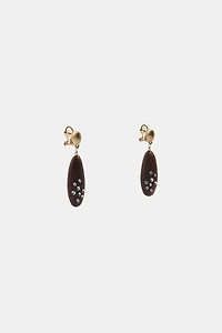 GLITTER WOOD EFFECT EARRINGS