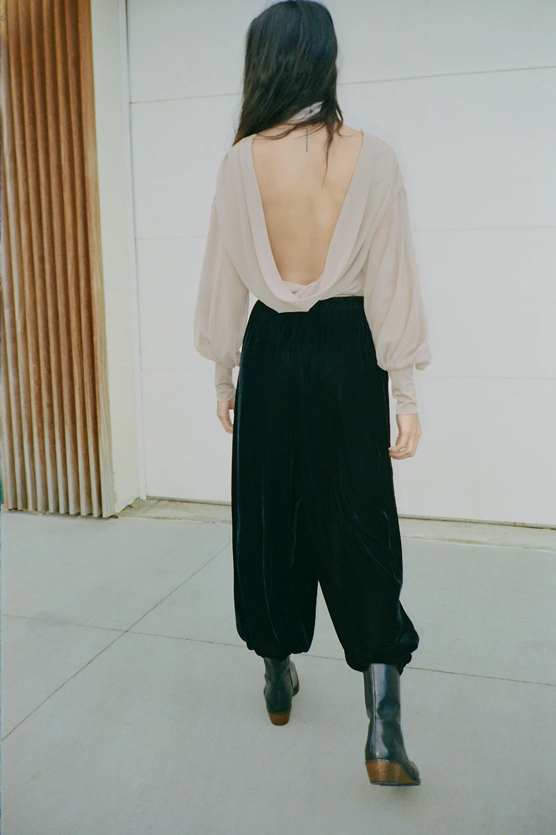 PANTALON BOUFFANT EN VELOURS