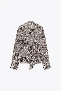 BLOUSE NŒUD IMPRIMÉ ANIMALIER