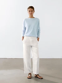 Pull col bateau 100 % lin