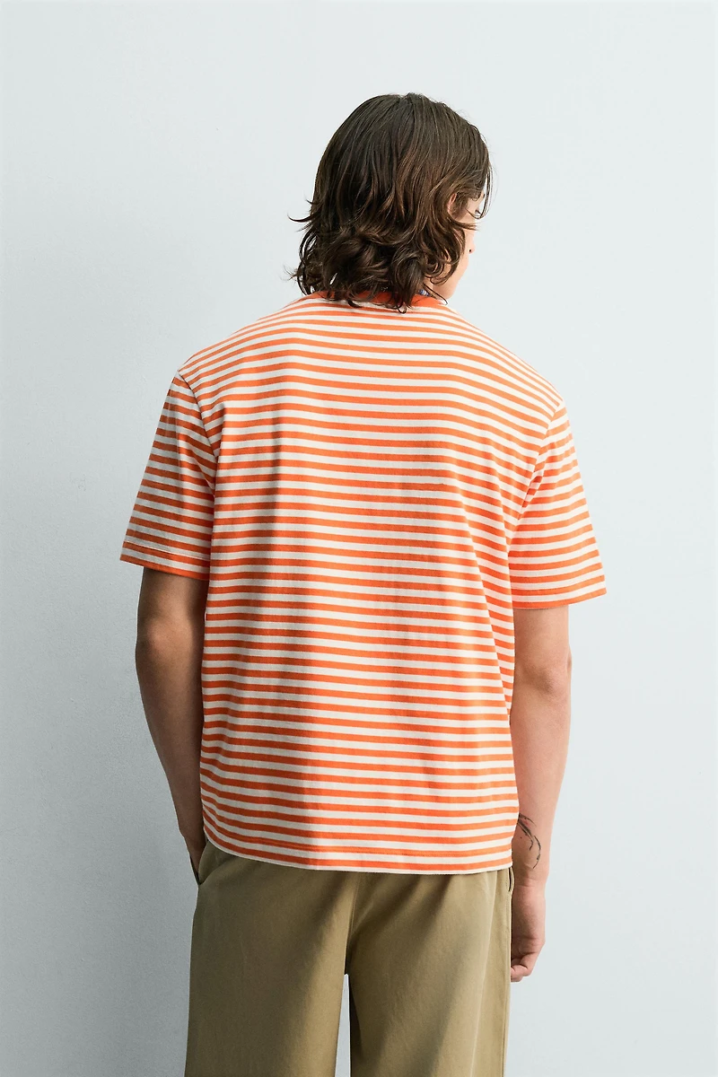 REGULAR FIT STRIPED JACQUARD T-SHIRT