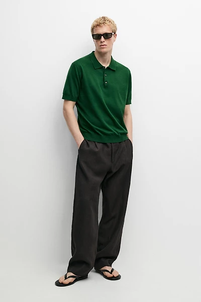 100% cotton knit polo sweater