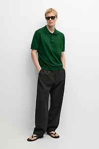 Pull polo en maille 100 % coton