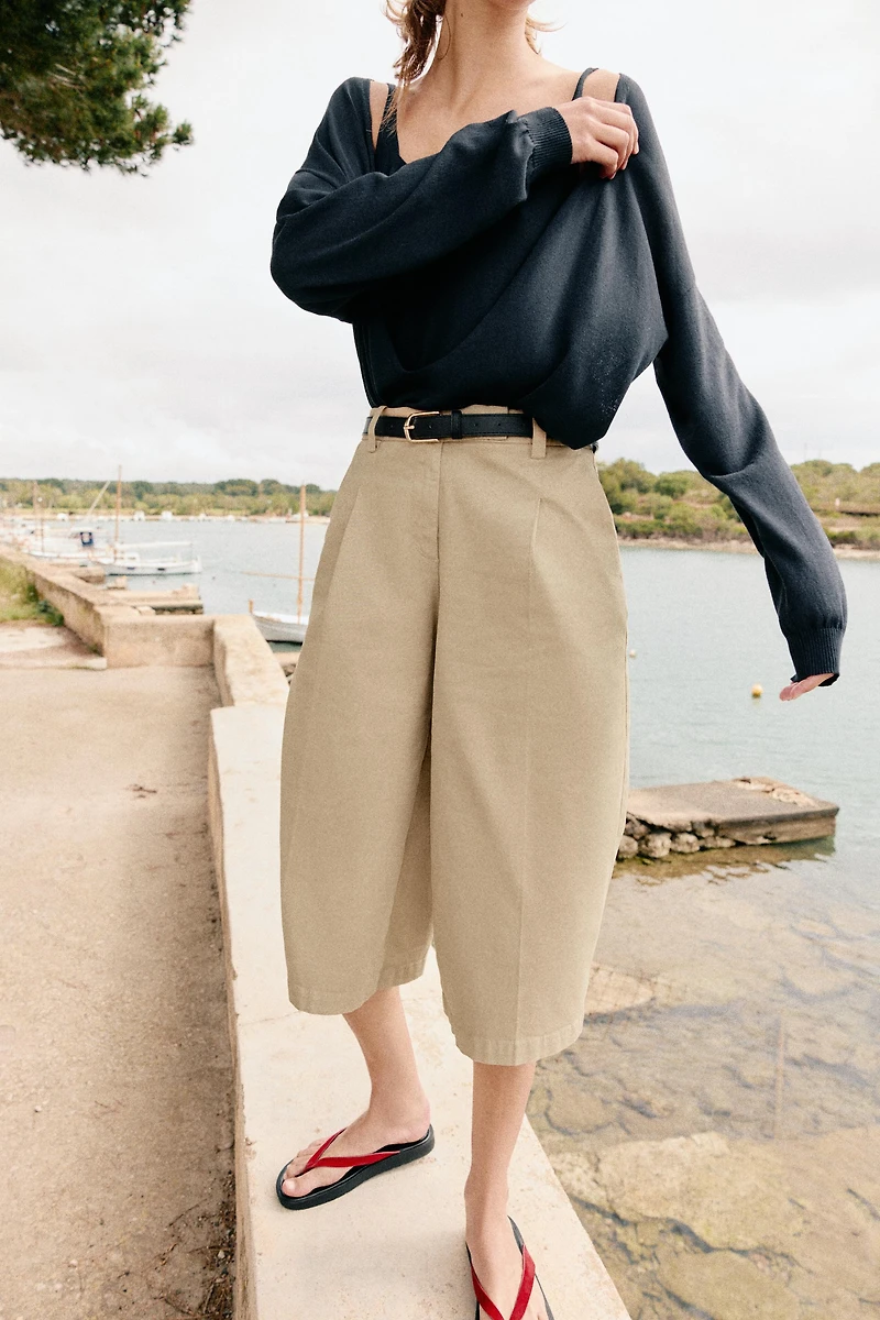 LONG BELTED SHORTS