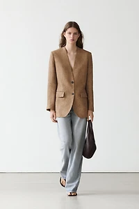 Veste de costume chinée lin