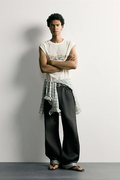 COMBINATION EMBROIDERY TEXTURED TANK TOP