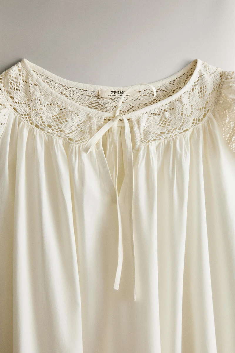 COTTON LACE NIGHTGOWN