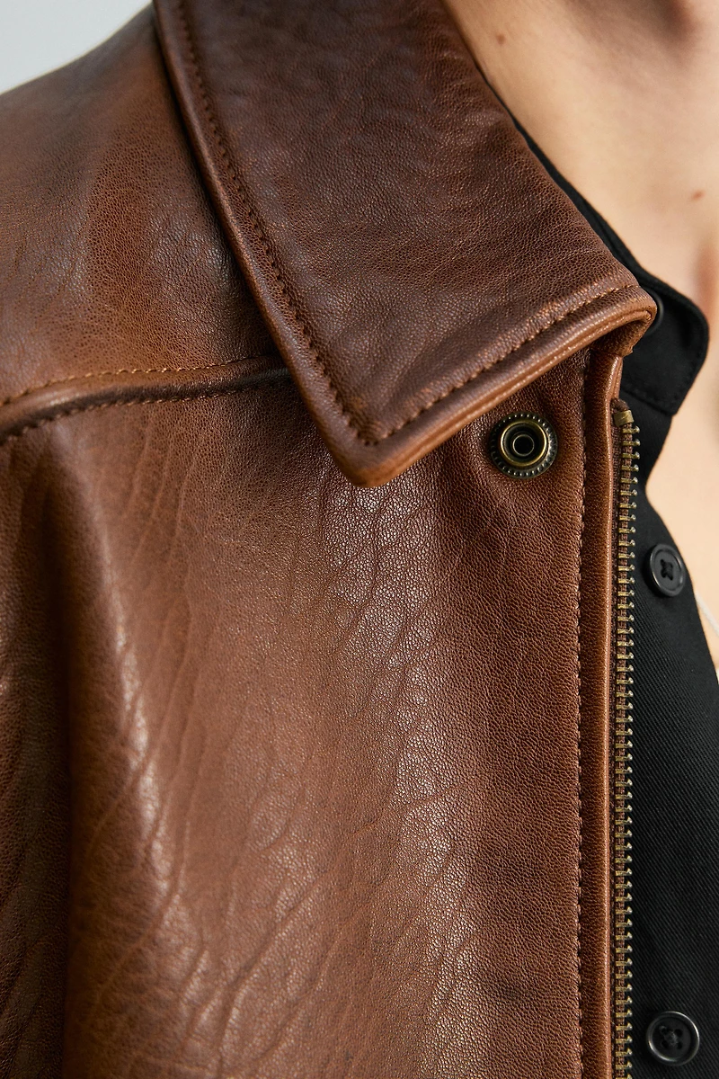 VINTAGE EFFECT LEATHER JACKET LIMITED EDITION