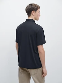 Cotton blend short sleeve polo shirt
