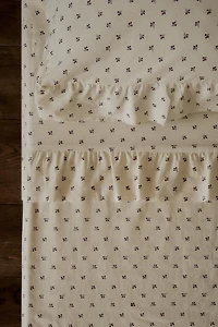 CHILDREN'S FLORAL PRINT FLAT SHEET WITH RUFFLE