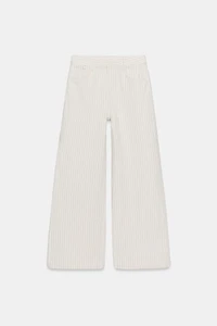 ZW COLLECTION HIGH-WAIST STRIPED WIDE-LEG JEANS