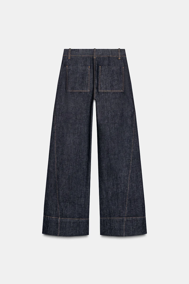 WIDE LEG SEAMED PANTS