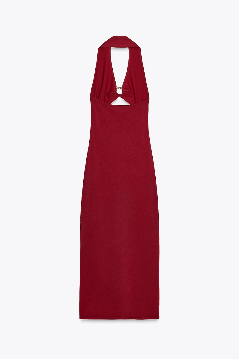 CUT OUT KNIT MIDI DRESS