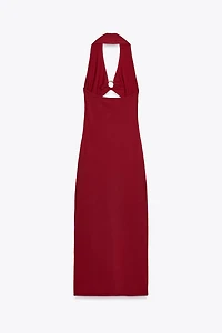 CUT OUT KNIT MIDI DRESS