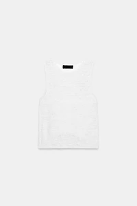 TOP EN MAILLE SANS MANCHES