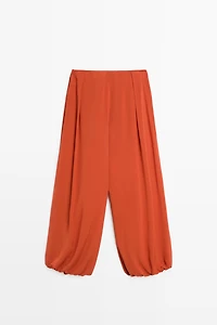 Pleated sarouel trousers total look
