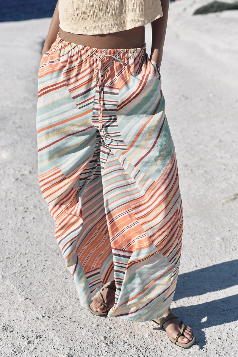 STRIPED WIDE LEG PANTS