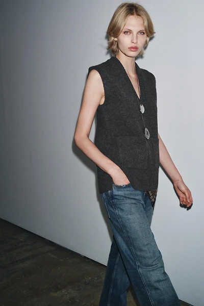 LONG VEST WITH WOOL