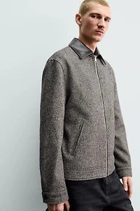 LEATHER TRIM TEXTURED JACKET ORIGINS