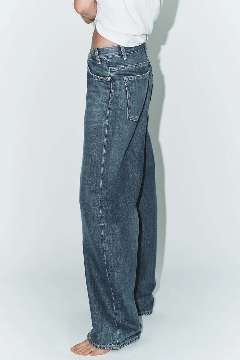 TRF HIGH-WAIST CROSSOVER WAIST WIDE LEG JEANS
