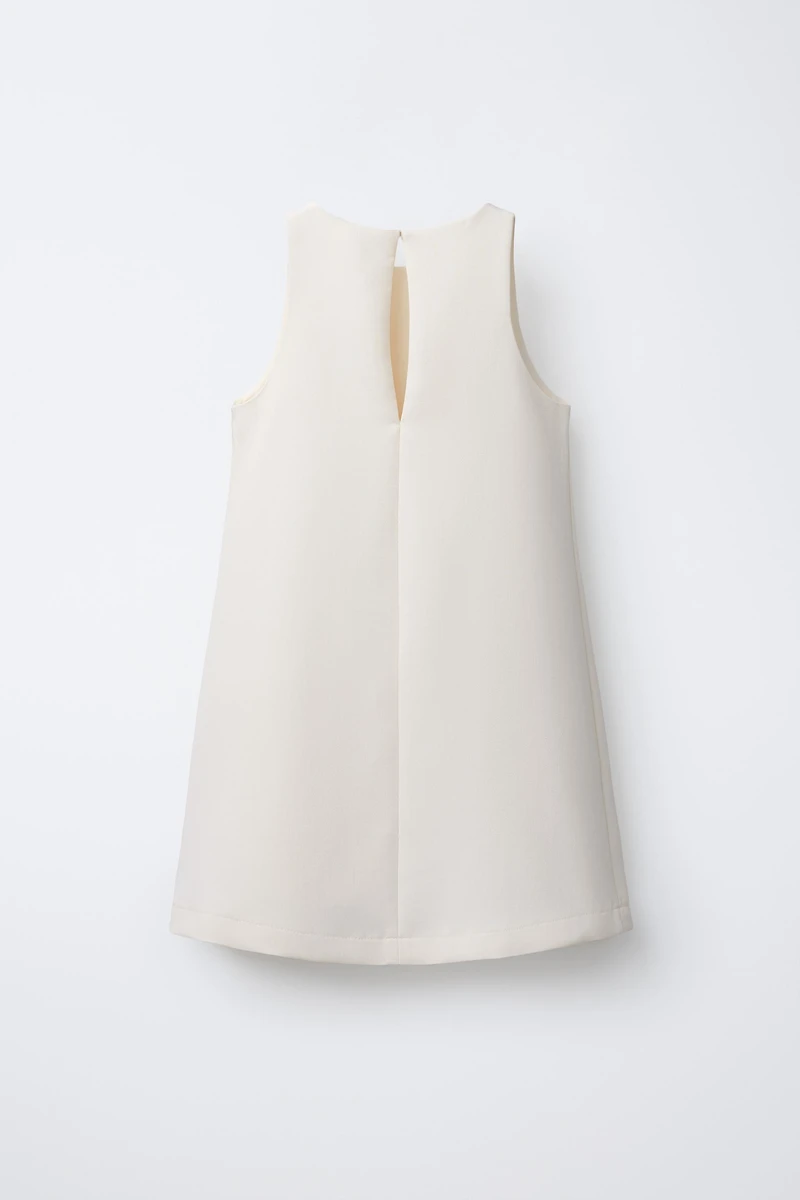 CONTRAST BOW PINAFORE DRESS