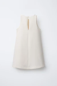 CONTRAST BOW PINAFORE DRESS