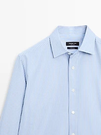 100% cotton striped poplin shirt