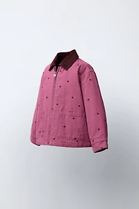 BLOUSON EN TOILE À CŒURS BRODÉS