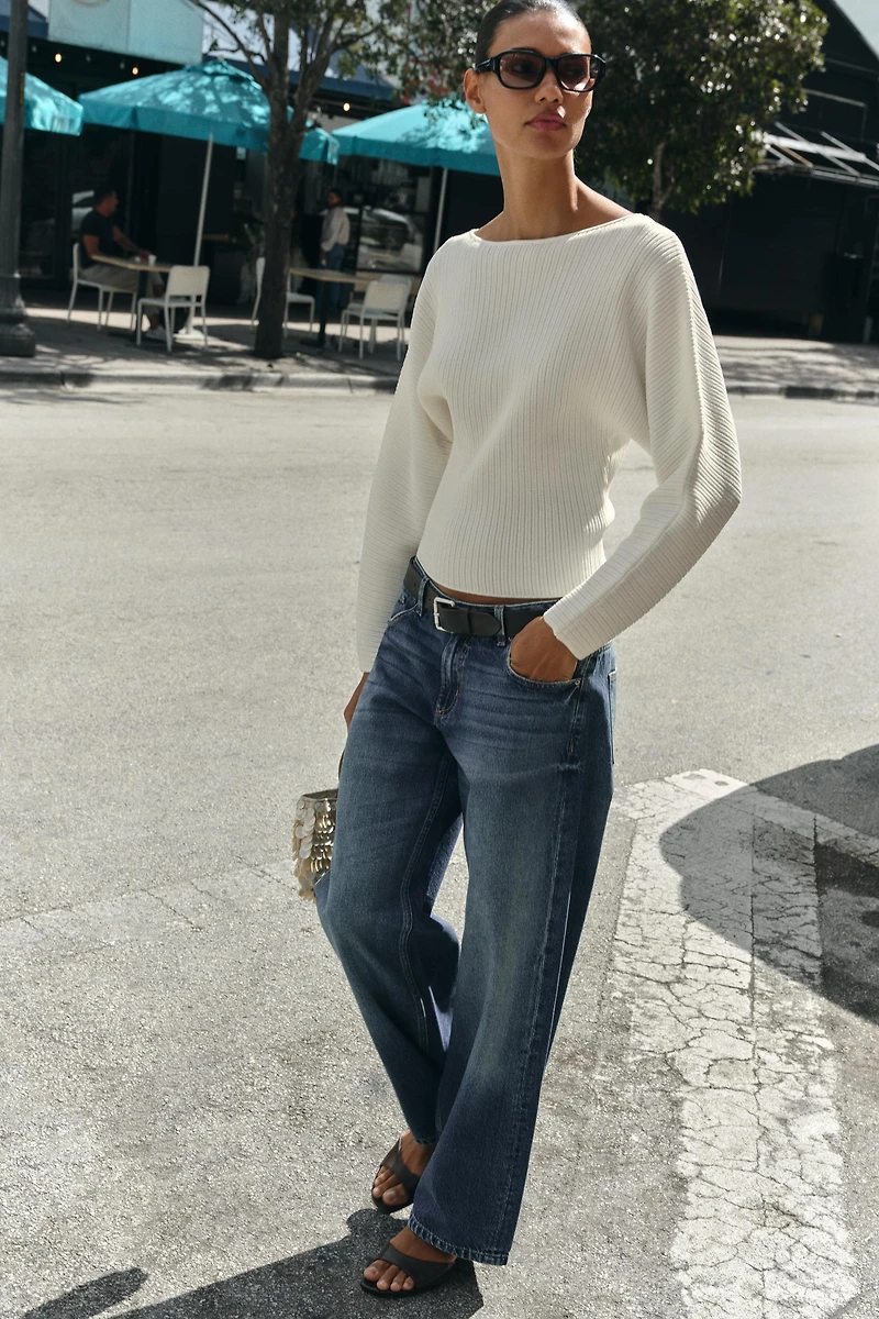 RIB KNIT FULL SLEEVE JUMPER