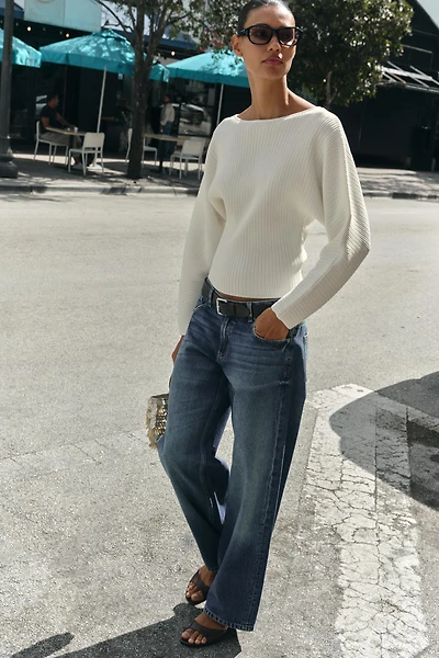 RIB KNIT FULL SLEEVE JUMPER