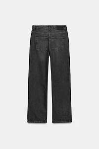 Z1975 HIGH WAIST LOOSE STRAIGHT JEANS WITH SPARKLE