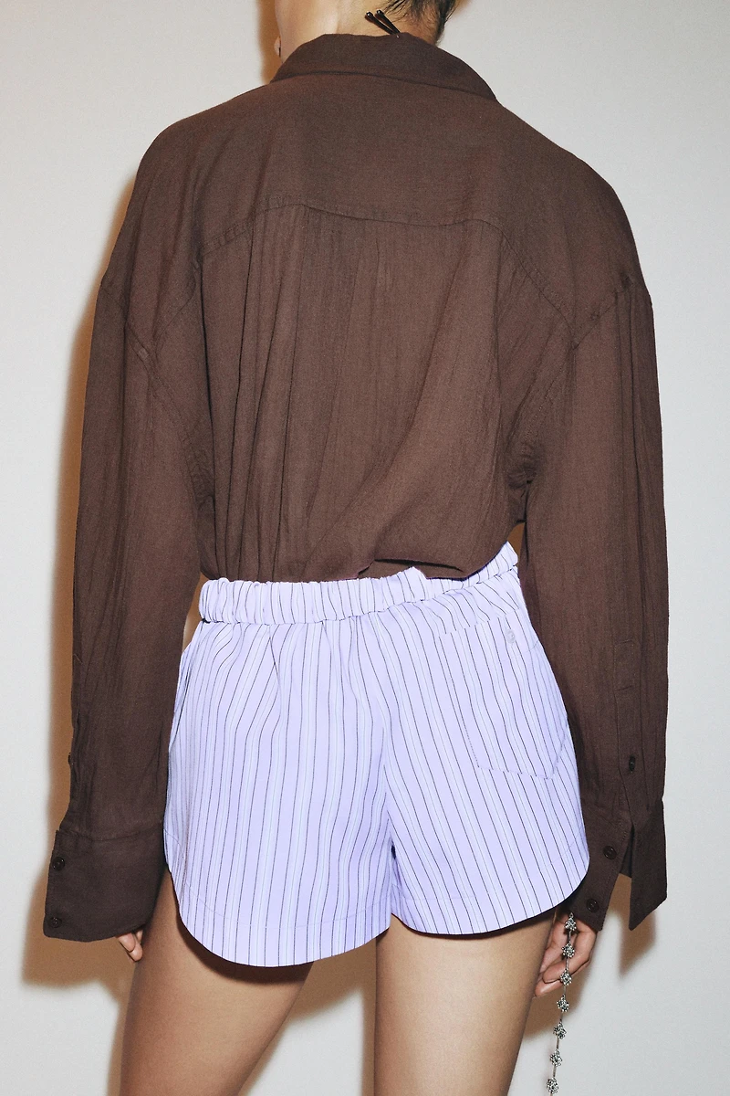 TURN-UP WAIST MINI SHORTS