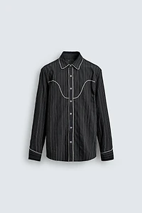 CONTRAST PIPING WESTERN SHIRT