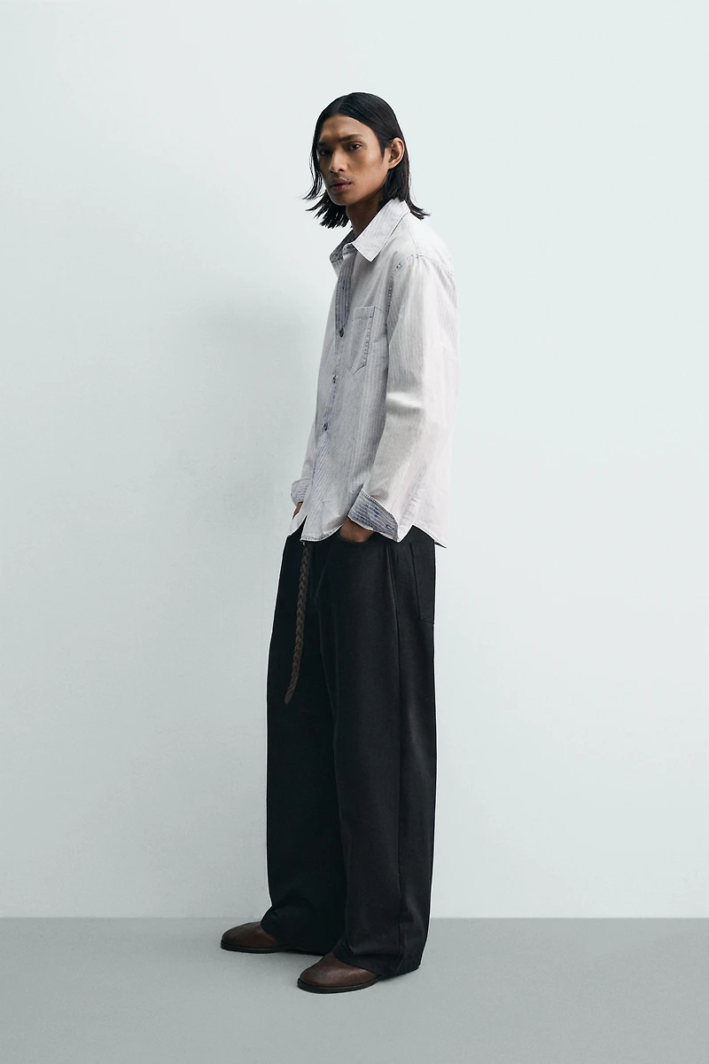 WASHED STRIPED RELAXED FIT SHIRT
